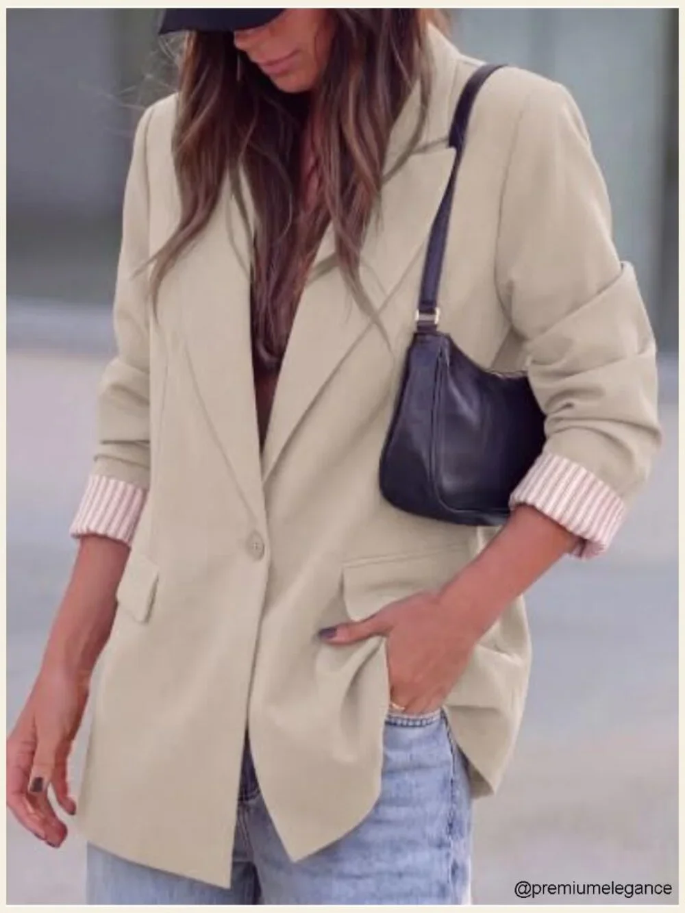Women's Business Casual Blazer Lightweight Polyester One Button Flap Pockets